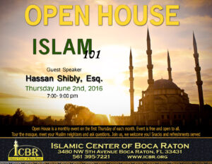 Open House Jun 2016 Islam 101