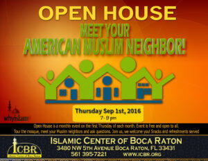 Open House  Meet your Muslim Neighbore Sep 2016