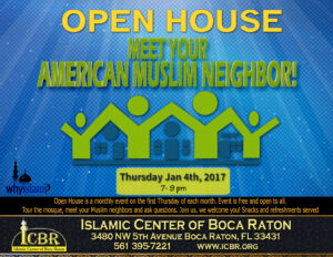 Open House Meet your Muslim Neighbore Jan 2018